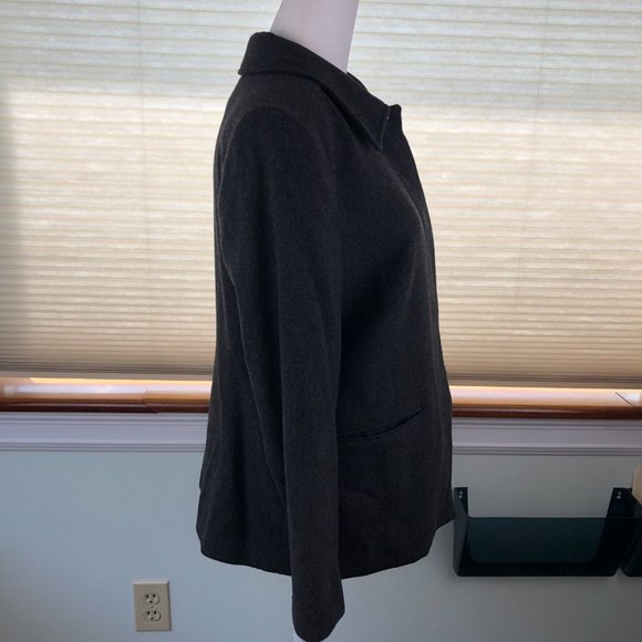 L.L. Bean Gray Cozy Wool/Cashmere Blend Blazer Jacket Academia Quiet Luxury - Picture 3 of 11
